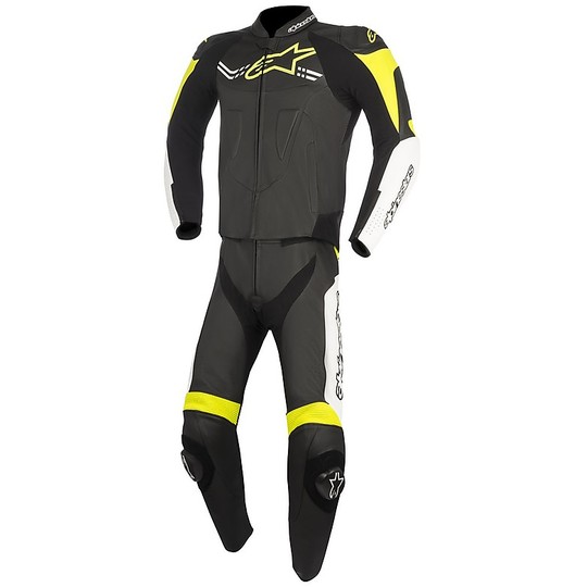 Moto suit Divisible Leather Professional Alpinestars 2017 CHALLENGER V2 Black Yellow White