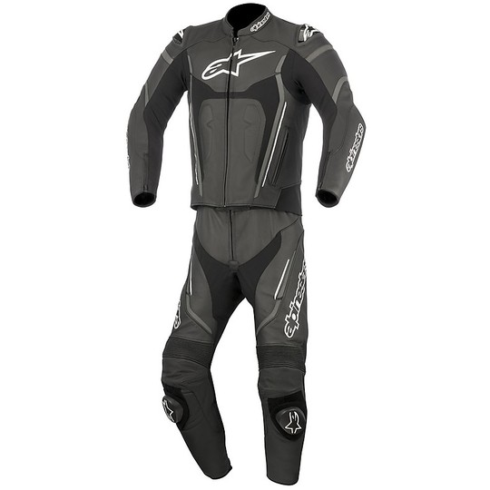 Moto suit Divisible Leather Professional Alpinestars 2017 MONTEGI V2 Black White