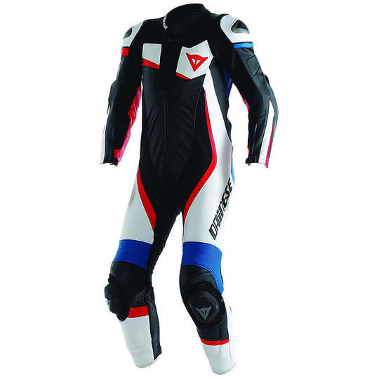 Moto suit Full Professional Dainese Veloster White / Black / Blue