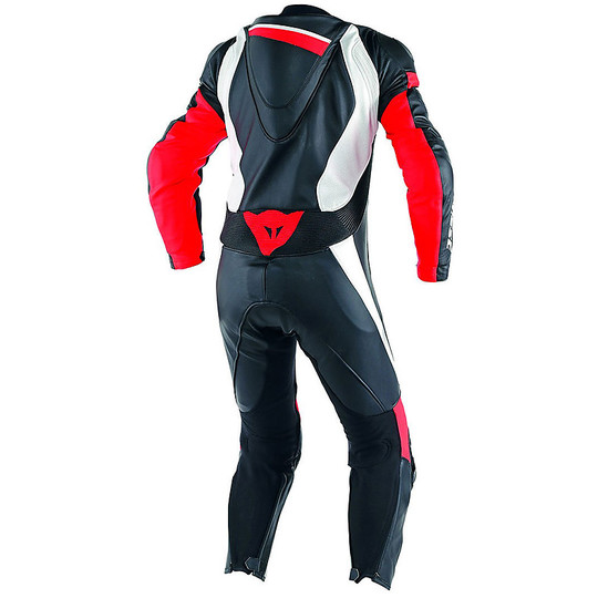 Moto suit Full Professional Summer Dainese Veloster Perforated Black / White / Red Fluo