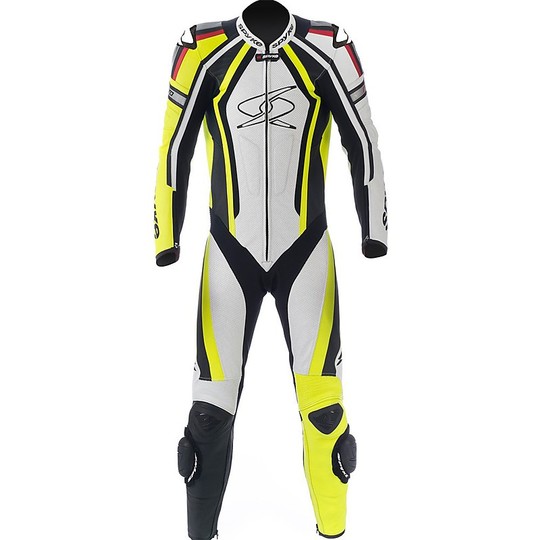 Moto suit in Professional Skin Spyke Blinker Racing Black White Yellow