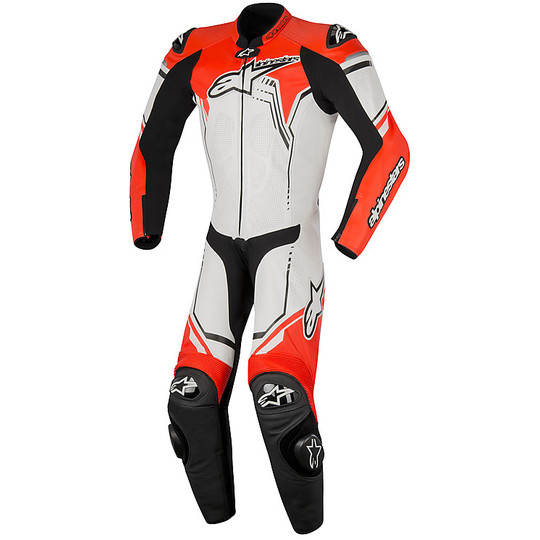 Moto suit Professional Alpinestars GP PLUS White Black Red