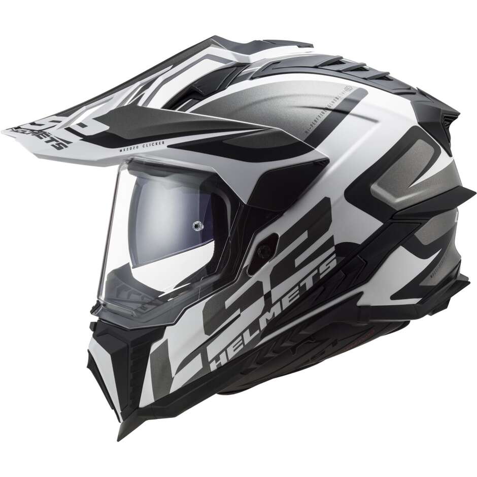 Moto Tourism Helm Ls2 MX701 EXPLORER HPFC ALTER Matt Schwarz Weiß