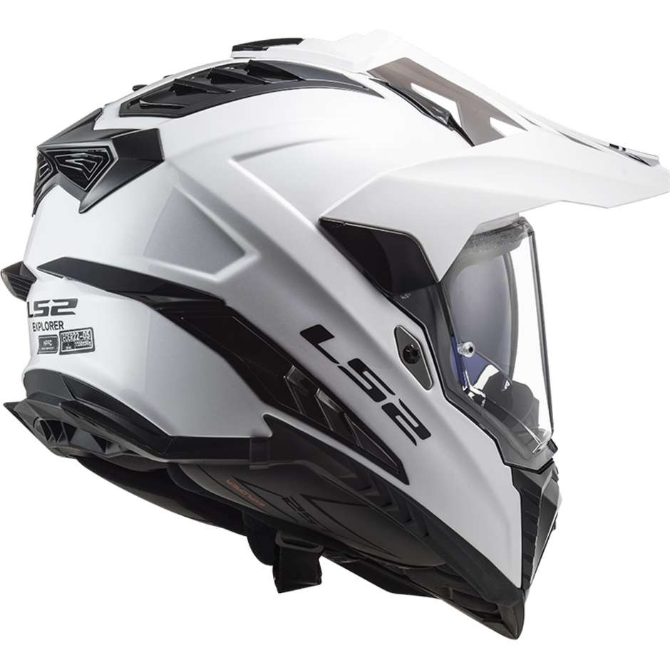 Moto Tourism Helm Ls2 MX701 EXPLORER HPFC Festes Weiß