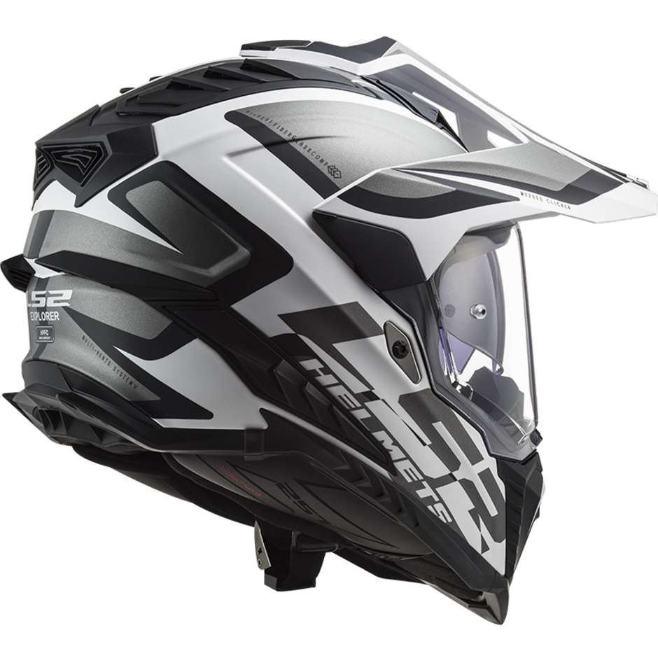 Moto Tourism Helmet Ls2 MX701 EXPLORER HPFC ALTER Matt Black White