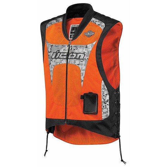 Moto vests Technical Fabric Mesh interceptor Orange