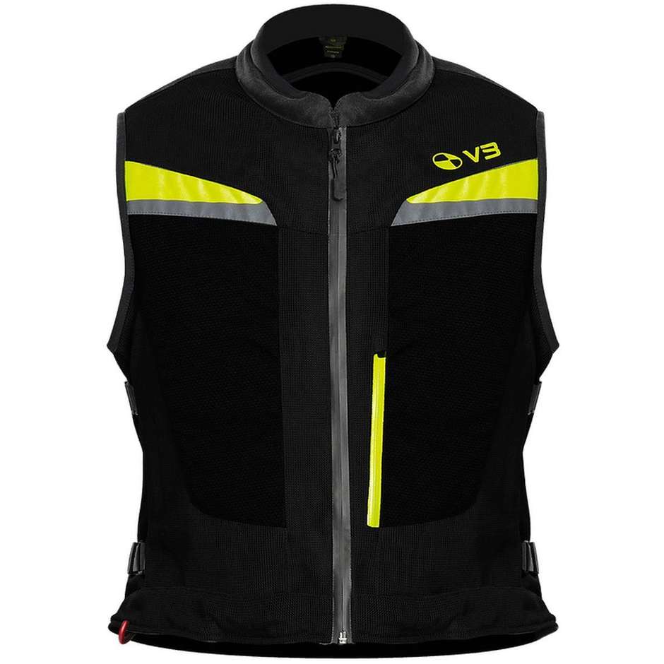 Motoairbag vest Mab V3 Fast Loock Front and Rear Airbag Black Yellow Fluo
