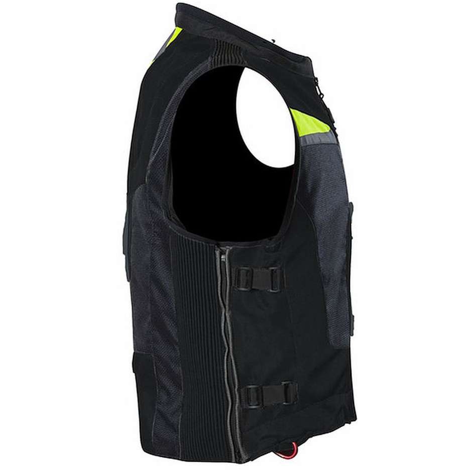 Motoairbag vest Mab V3 Fast Loock Front and Rear Airbag Black Yellow Fluo