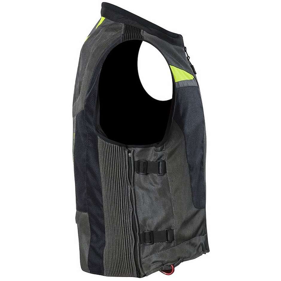 Motoairbag vest Mab V3 Fast Loock Front and Rear Airbag Gray Yellow