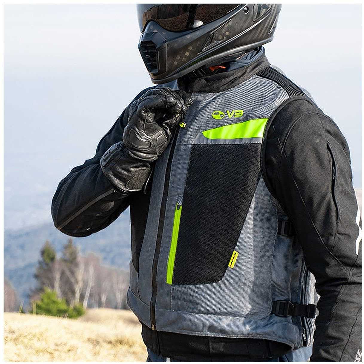 Motoairbag vest Mab V3 Fast Loock Front and Rear Airbag Gray Yellow For  Sale Online 