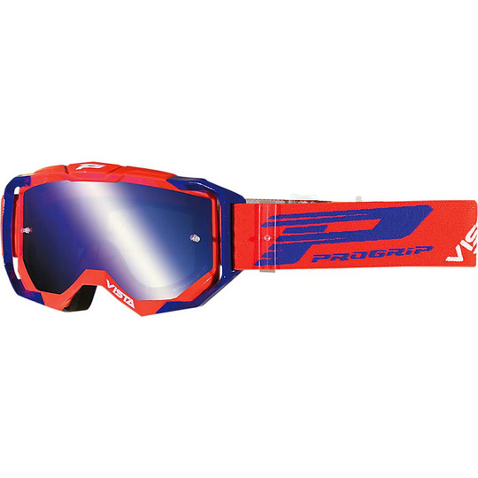 Motocross Cross Enduro 3335 Brille Sonnenbrille Rote Ansicht Spiegellinse