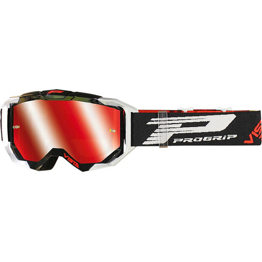 Motocross Cross Enduro 3335 Brille Sonnenbrille Schwarzer Objektivspiegel