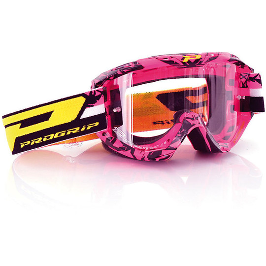 Motocross Cross Enduro Pro 3450 MX Brille Rosa / Schwarzes Photochromes Objektiv