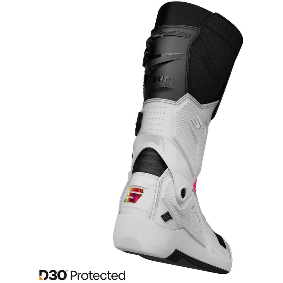 Motocross Enduro Boots Shot RACE 8 White Holographic