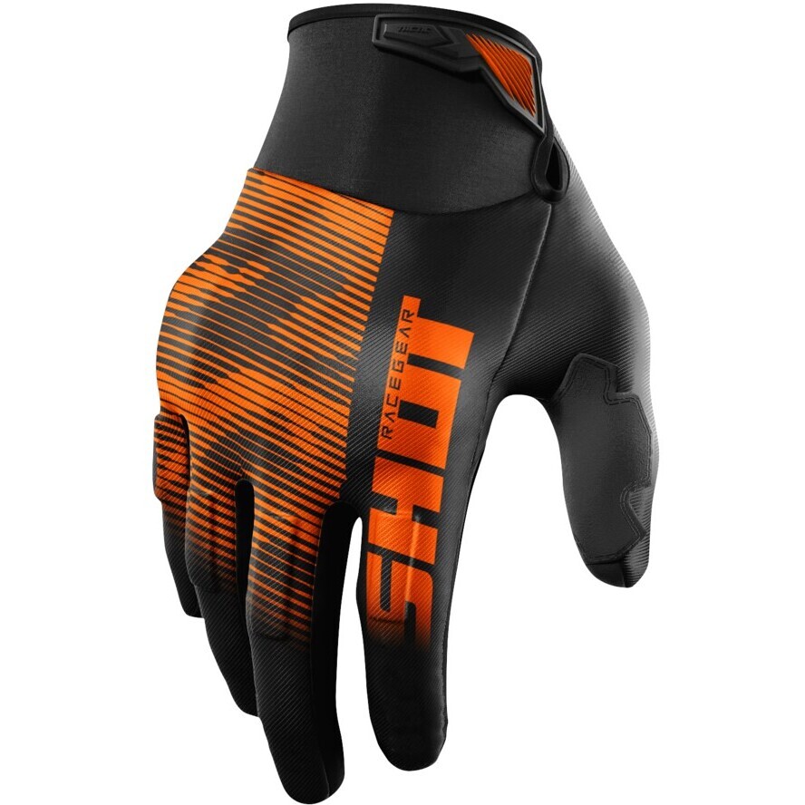 Motocross Enduro Gloves Shot DRIFT TACTIC Black Orange Fluo