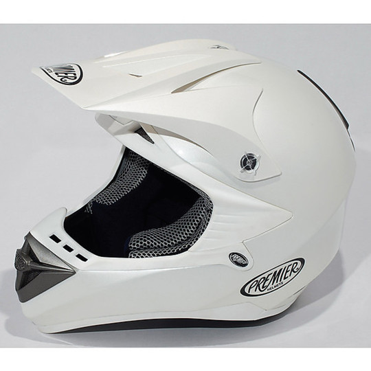 Motocross Enduro Helm Premier ares Fiber Gloss White
