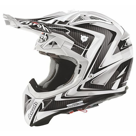 Motocross Enduro Helmet Airoh Aviator 2.1 GLOSS WHITE ARROW