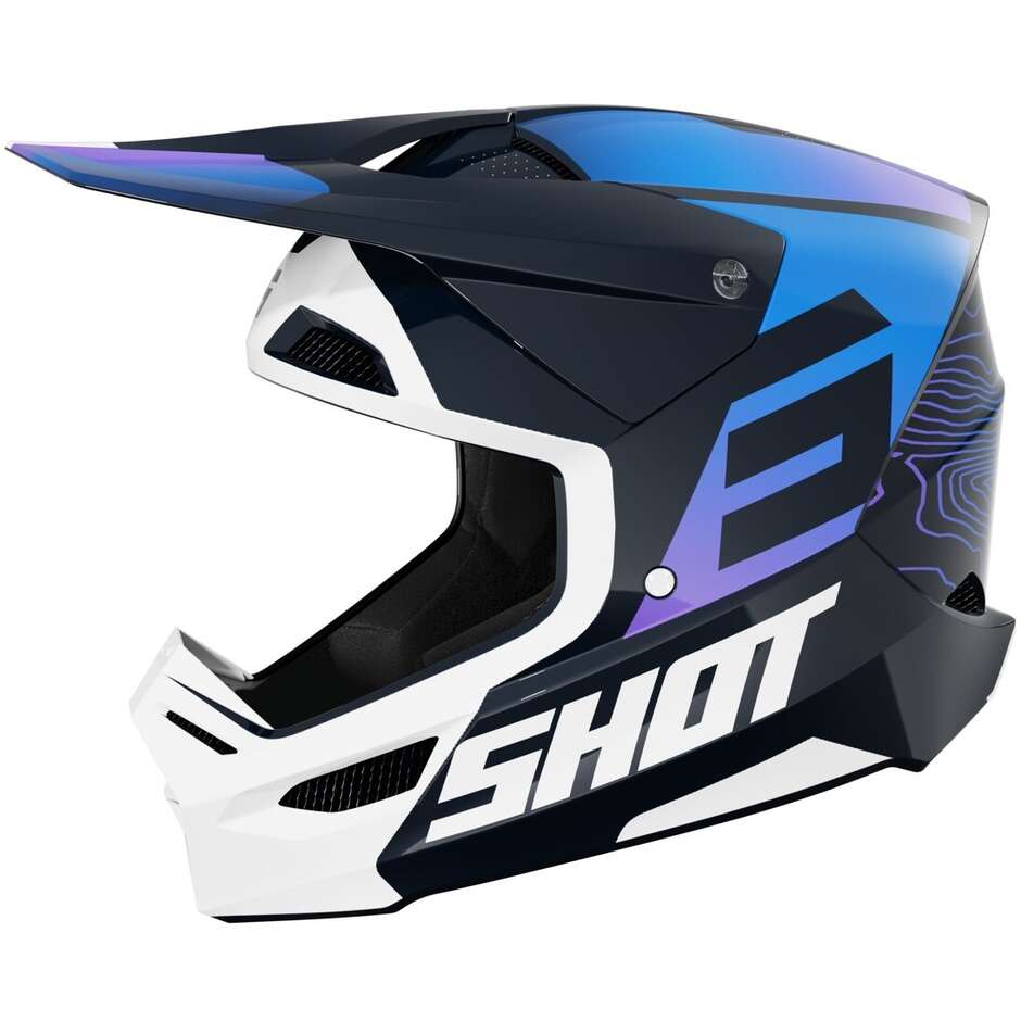 Motocross Enduro Helmet Shot FURIOUS APEX Black Blue Gloss