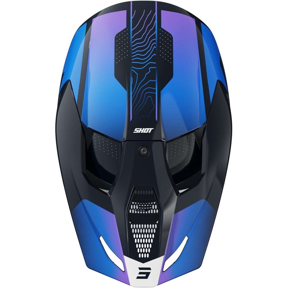 Motocross Enduro Helmet Shot FURIOUS APEX Black Blue Gloss