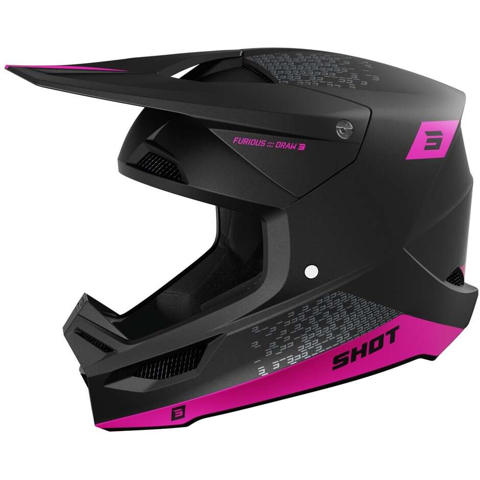 Motocross Enduro Helmet Shot FURIOUS DRAW Pink Black Matt