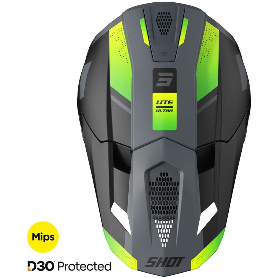 Motocross Enduro Helmet Shot LITE ULTRA Fluorescent Yellow Matt Black