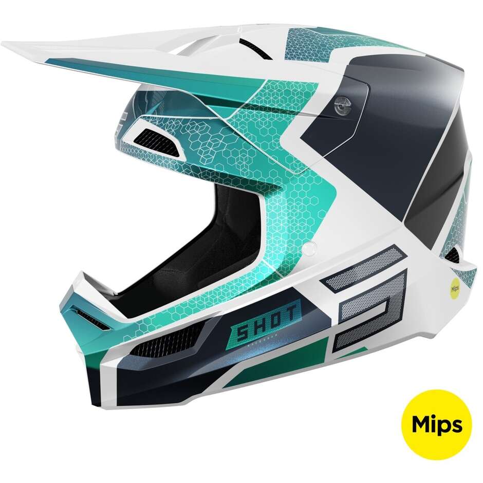 Motocross Enduro Helmet Shot RACE PHASER Blue Turquoise Pearl