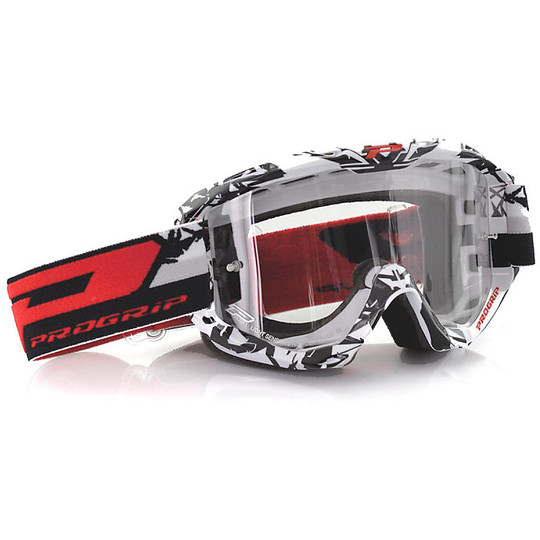Motocross Enduro Progrip 3450 MX Weiß / Schwarz-Objektiv Photochromic Glasses