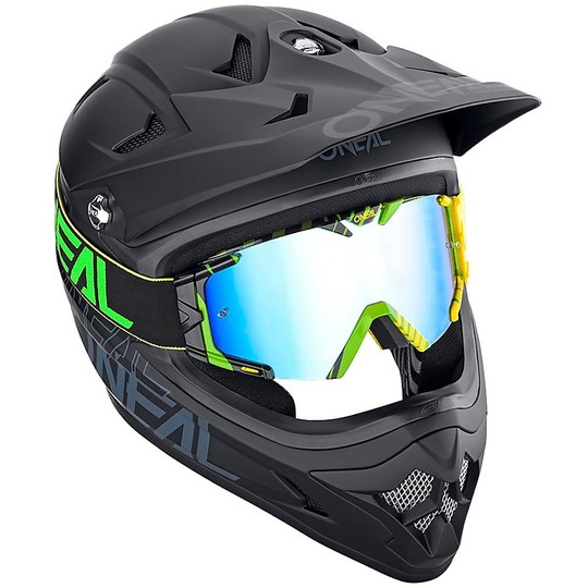 Motocross Eyewear Enduro MTB O'Neal B-30 Duplex Black Yellow Green Radium Lens