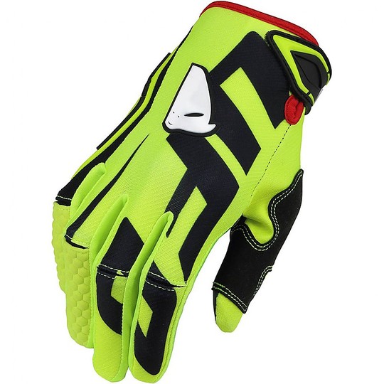 Motocross Gloves Cross Enduro Ufo BLAZE Fluo Yellow Black