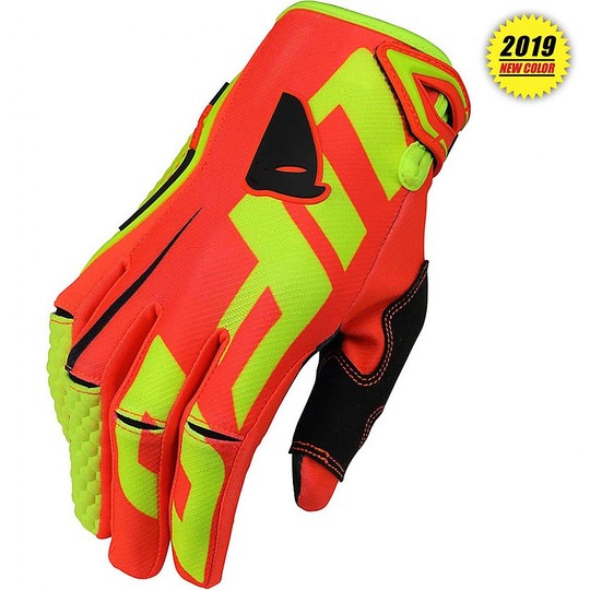Motocross Gloves Cross Enduro Ufo BLAZE Orange Yellow Fluo
