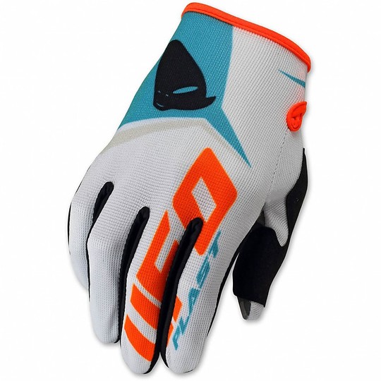 Motocross Gloves Cross Enduro Ufo Model Vanguard White Light Blue Neon