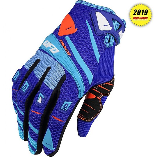 Motocross Gloves Cross Enduro Ufo TRACE Blue Light Blue