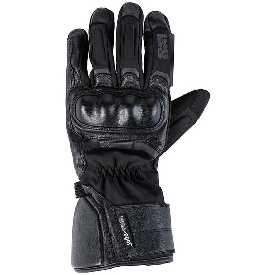 Motocross Gloves in Leather and Fabric Mid-season Touring Ixs Montevideo-ST Black