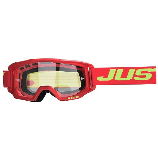 Motocross Goggles Cross Enduro Just1 Vitro Solid Red Yellow