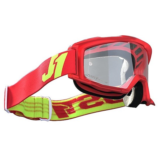Motocross Goggles Cross Enduro Just1 Vitro Solid Red Yellow