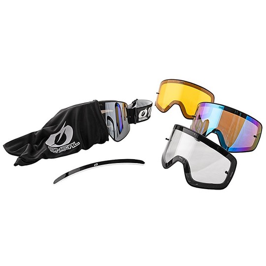 Motocross goggles Cross Enduto Mtb O'neal B-50 Magnetic Force Black Pro Pack