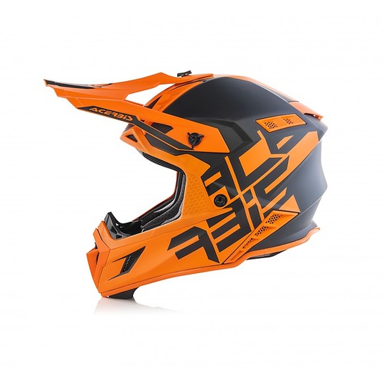 Motocross Helm Cross Enduro Fiber Acerbis X-PRO VTR Schwarz Orange