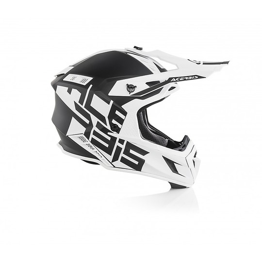 Motocross Helm Cross Enduro Fiber Acerbis X-PRO VTR Schwarz Weiß