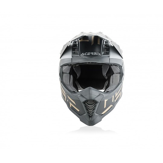 Motocross Helm Cross Enduro Fiber Acerbis X-RACER VTR Grau Gold