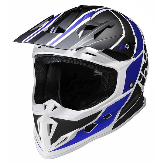 Motocross Helm Cross Enduro IXS 361 2.1 Weiß Schwarz Blau