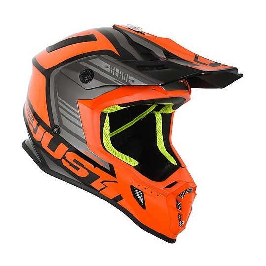 Motocross Helm Cross Enduro Just1 J38 BLADE Orange Schwarz