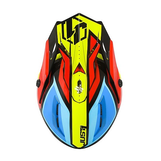 Motocross Helm Cross Enduro Just1 J38 BLADE Schwarz Rot Gelb Blau
