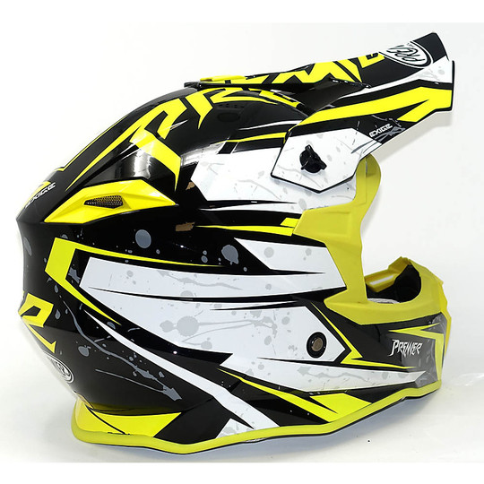 Motocross Helm Cross Enduro Premier EXIGE QX9 Schwarz Gelb