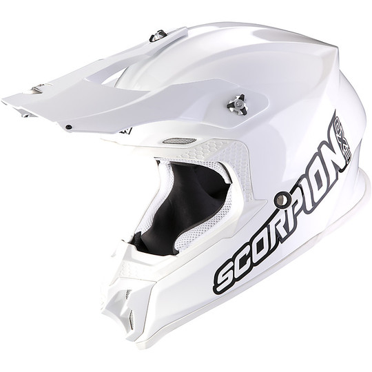 Motocross Helm Cross Enduro Scorpion VX-16 SOLID Glossy White
