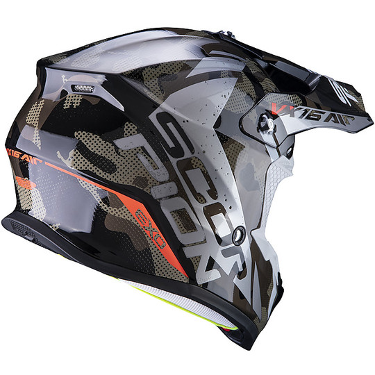 Motocross Helm Cross Enduro Scorpion VX-16 WAKA Schwarz Silber