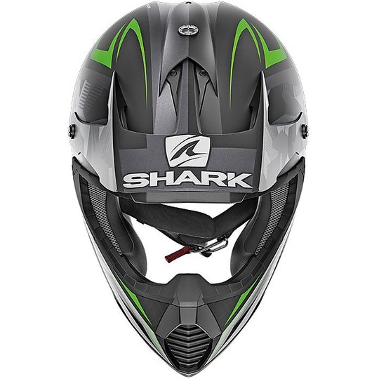 Motocross Helm Cross Enduro Shark VARIAL Replik Tixier Schwarz Anthrazit Grün Matt