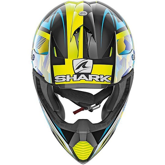 Motocross Helm Cross Enduro Shark VARIAL Replik Tixier Schwarz Blau Gelb