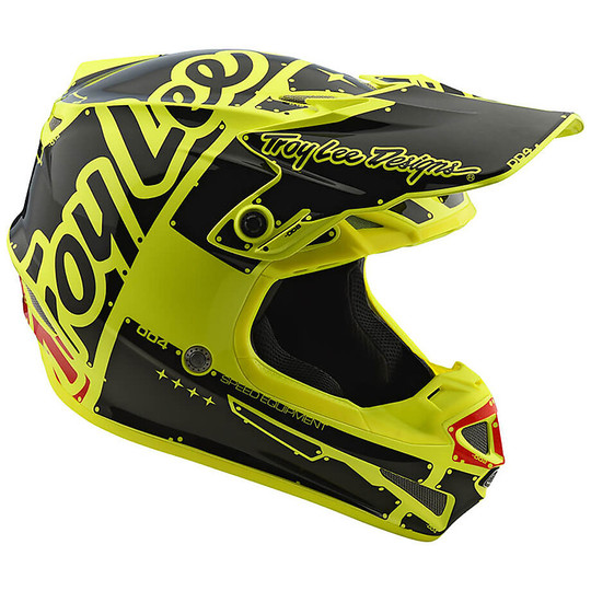 Motocross-Helm Cross Enduro Troy Lee Designs SE4 Polyacrylit FACTORY Gelb