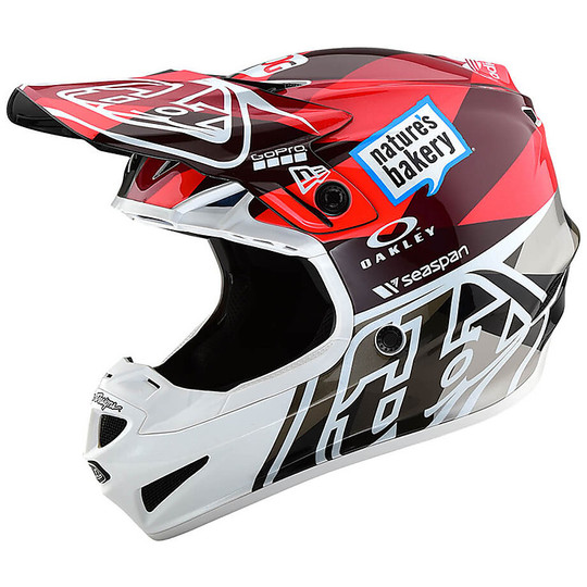 Motocross Helm Cross Enduro Troy Lee Designs SE4 Polyacrylit JET Orange Grau