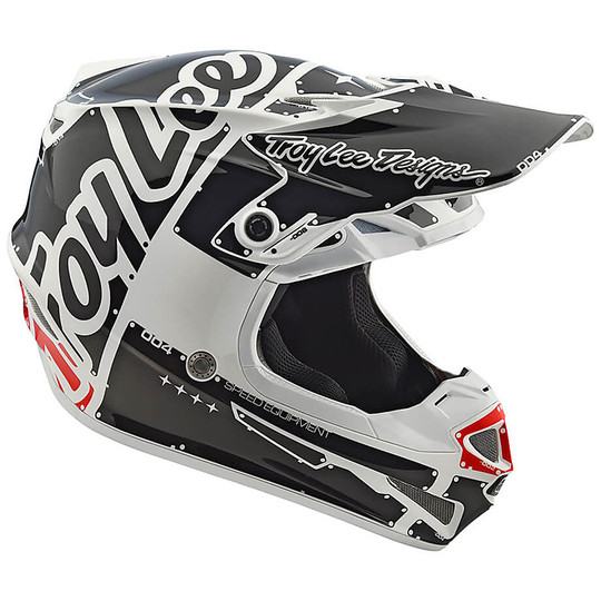 Motocross Helm Cross Enduro Troy Lee Designs SE4 Polyacrylite FACTORY Weiß